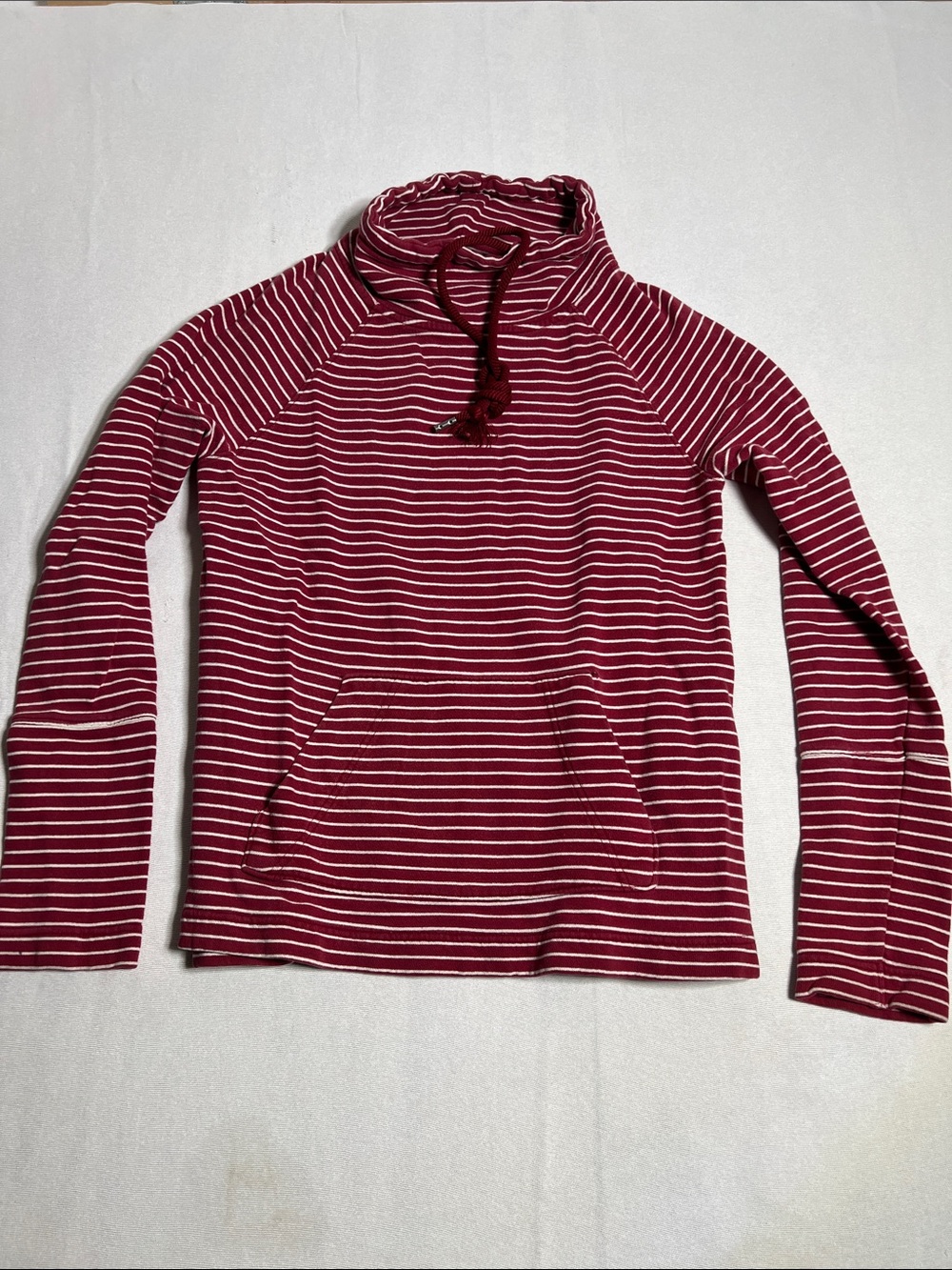 Old Navy Red and White Striped Hooded Sweatshirt